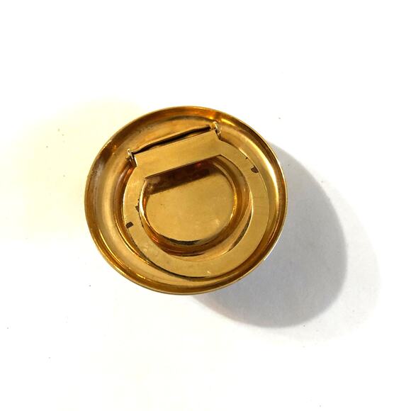Pearl Scarf Clip, Gold Tone Circle Retro Vintage Office Siren Regency Retro - Picture 3 of 9